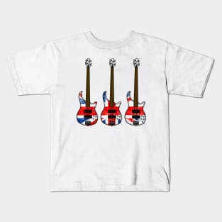 Bass Guitar UK Flag Bassist British Musician Kids T-Shirt